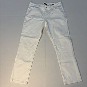 Tommy Hilfiger Women's 16W White Jeans Greenwich Straight Fit Denim Pants